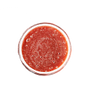 Top view of alive craft frozen smoothie in a glass.