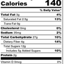 Image of the nutrition facts for the Joy Craft smoothie by Living Farmacy Inc., frozen smoothie subscription Canada. 140 calories per 180g serving