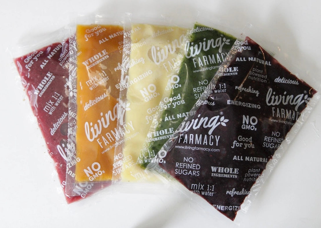 Living Farmacy frozen smoothie pouches