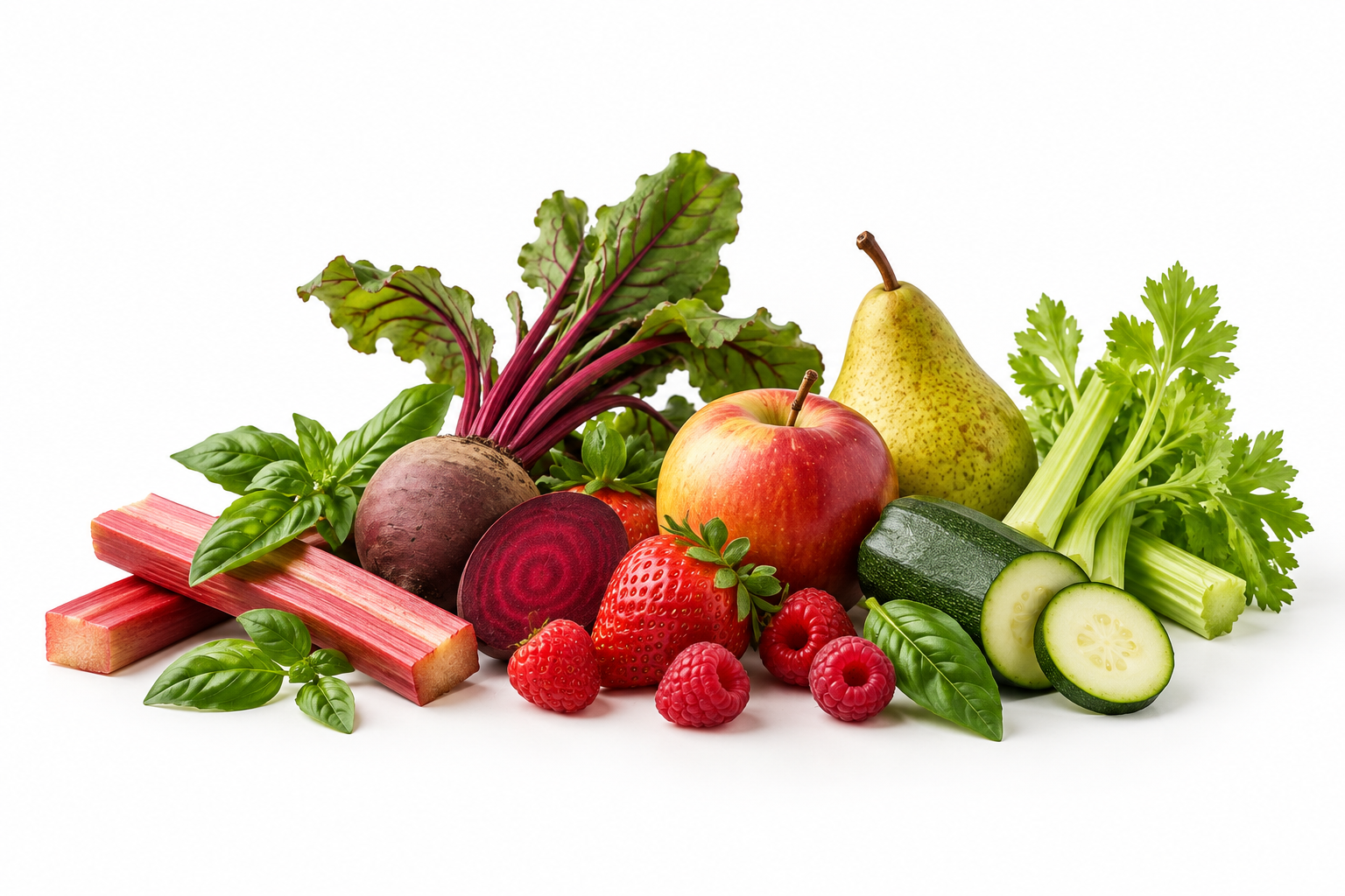 The fruits, vegetables and finishing touch in Alive