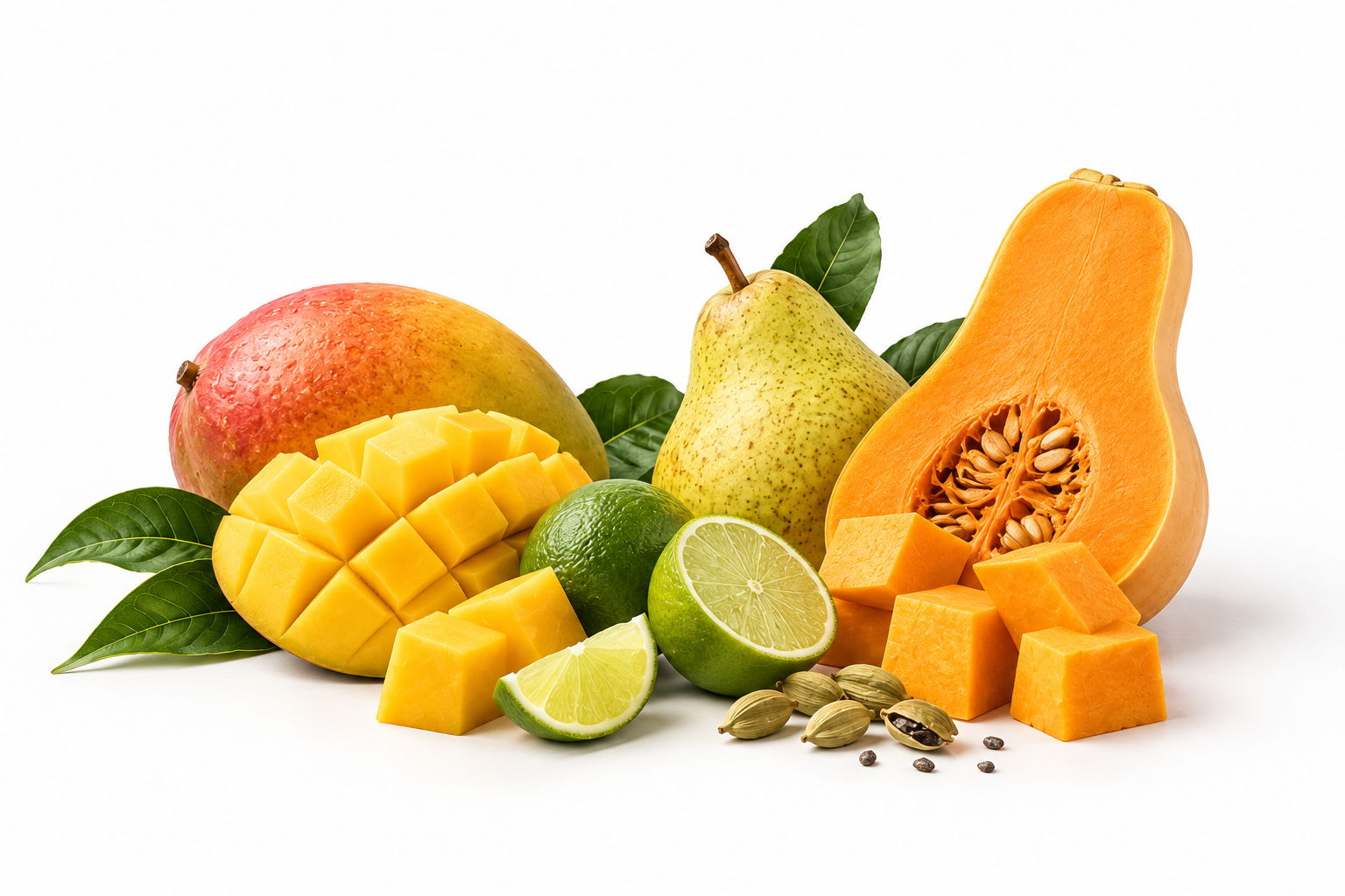 The fruits, vegetables and finishing touch in Flow