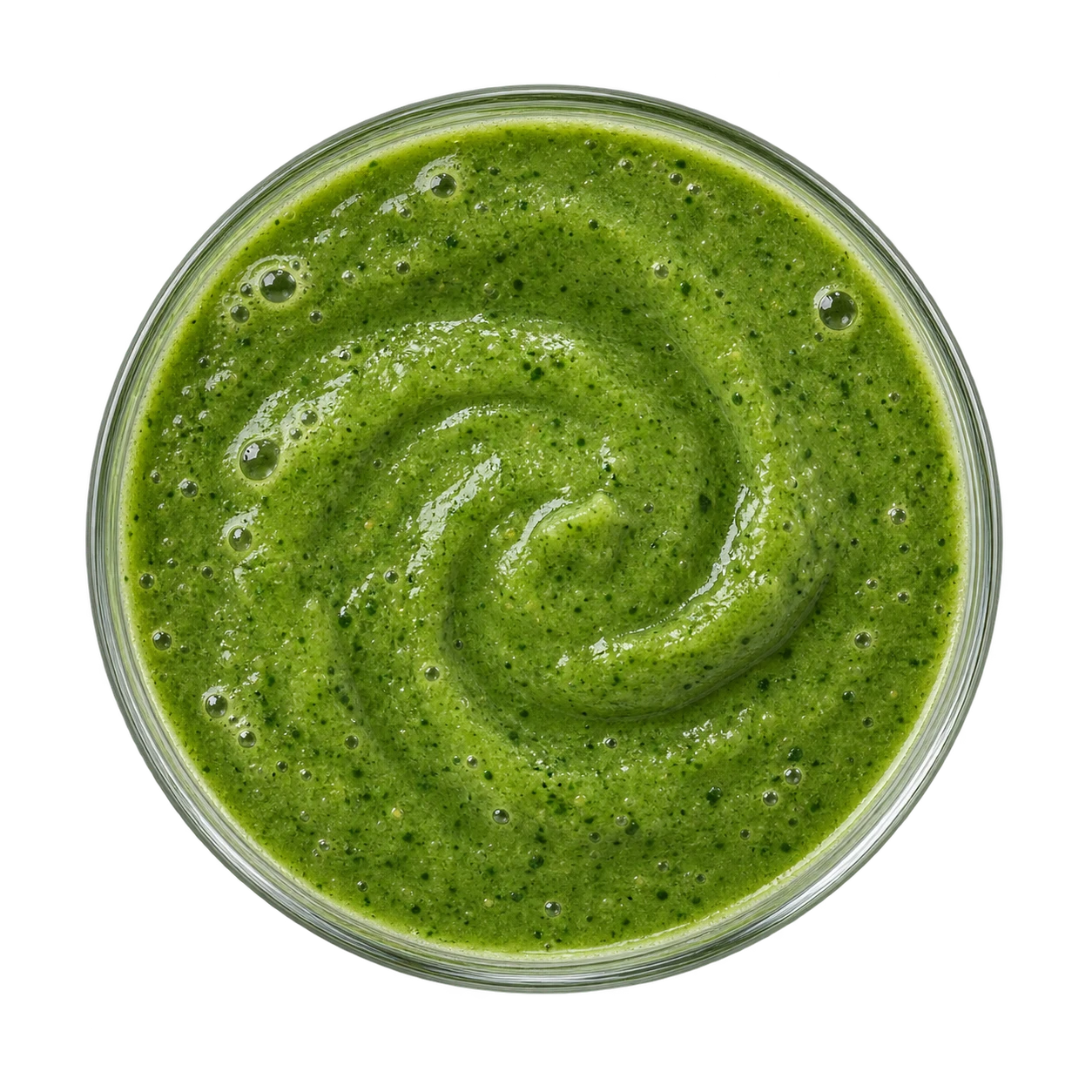 Top view of a Love smoothie